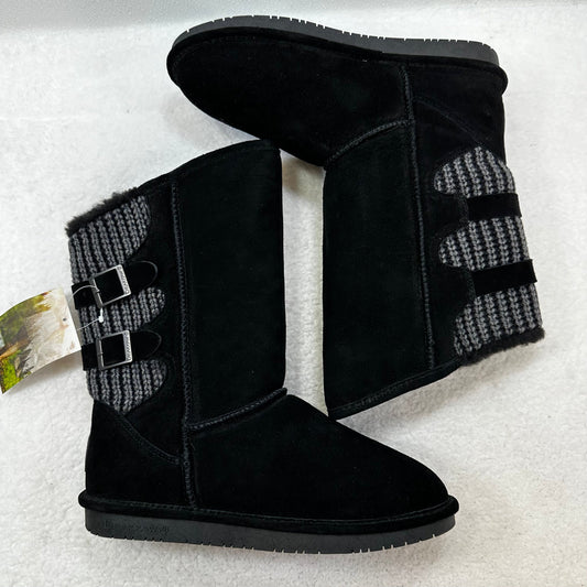 Black Boots Knee Flats Bearpaw, Size 11