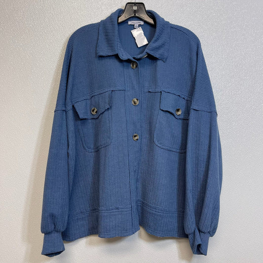 Top Long Sleeve By White Birch In Blue, Size: L