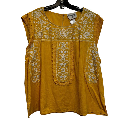 Top Sleeveless By Clothes Mentor In Yellow, Size: 1x