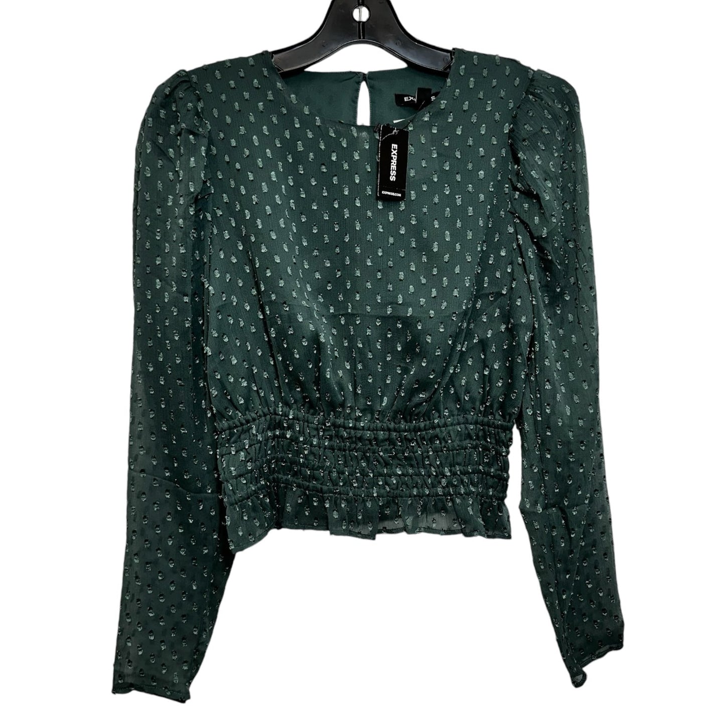 Top Long Sleeve By Express In Green, Size: Xs