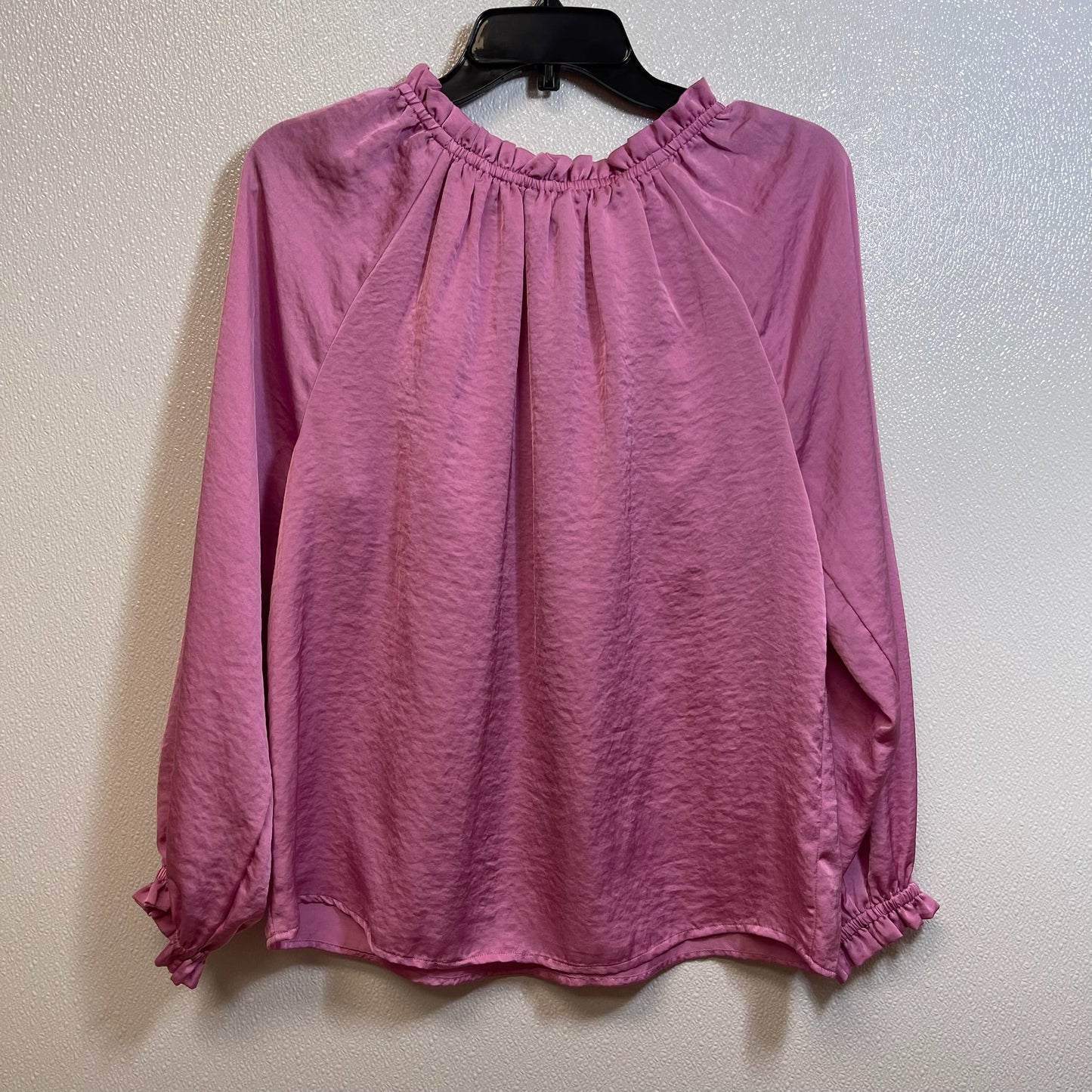 Top Long Sleeve By Ann Taylor O In Pink, Size: S