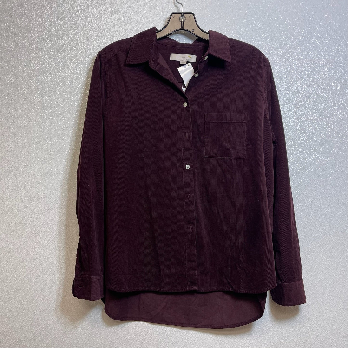 Blouse Long Sleeve By Loft O In Wine, Size: S