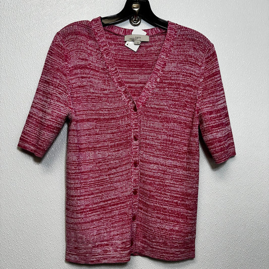 Pink Sweater Short Sleeve Loft O, Size M