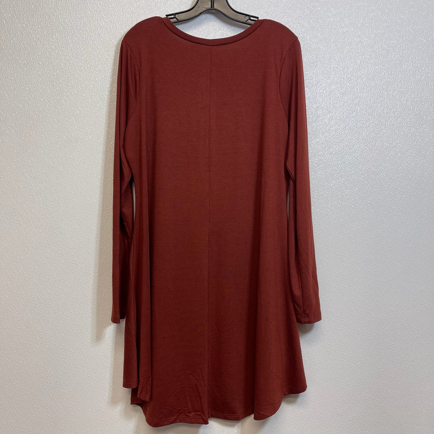 Tunic Dress Casual Short By Zenana Outfitters In Rust, Size: 2x