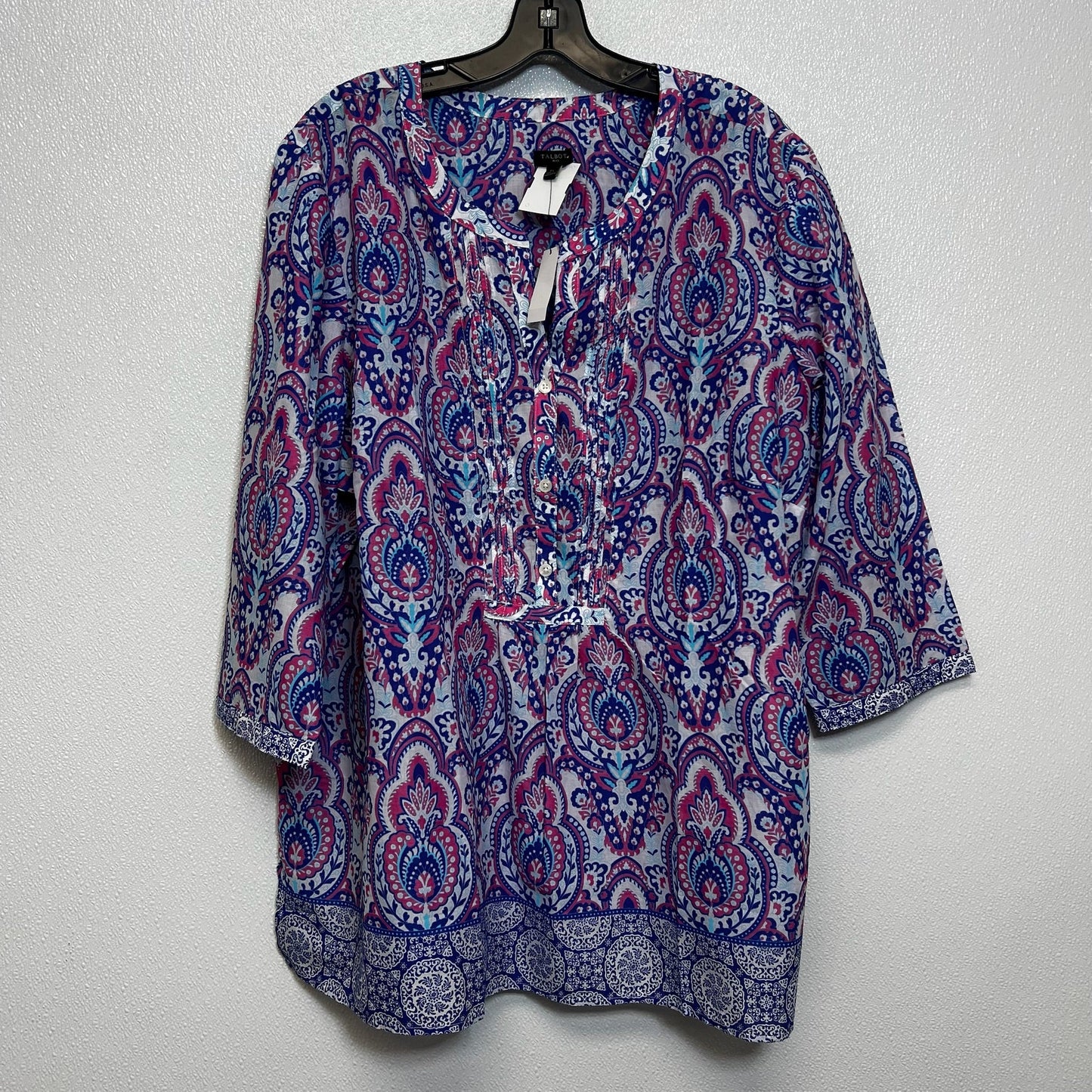 Top 3/4 Sleeve By Talbots O In Print, Size: 3x