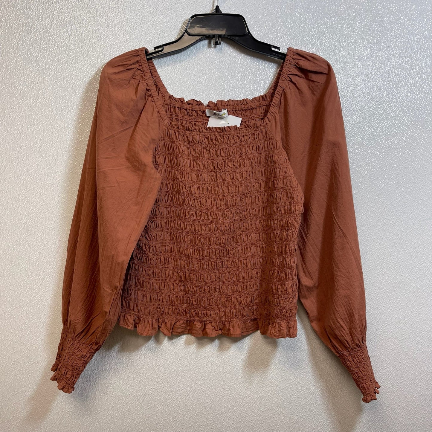 Top Long Sleeve By Madewell In Chocolate, Size: S