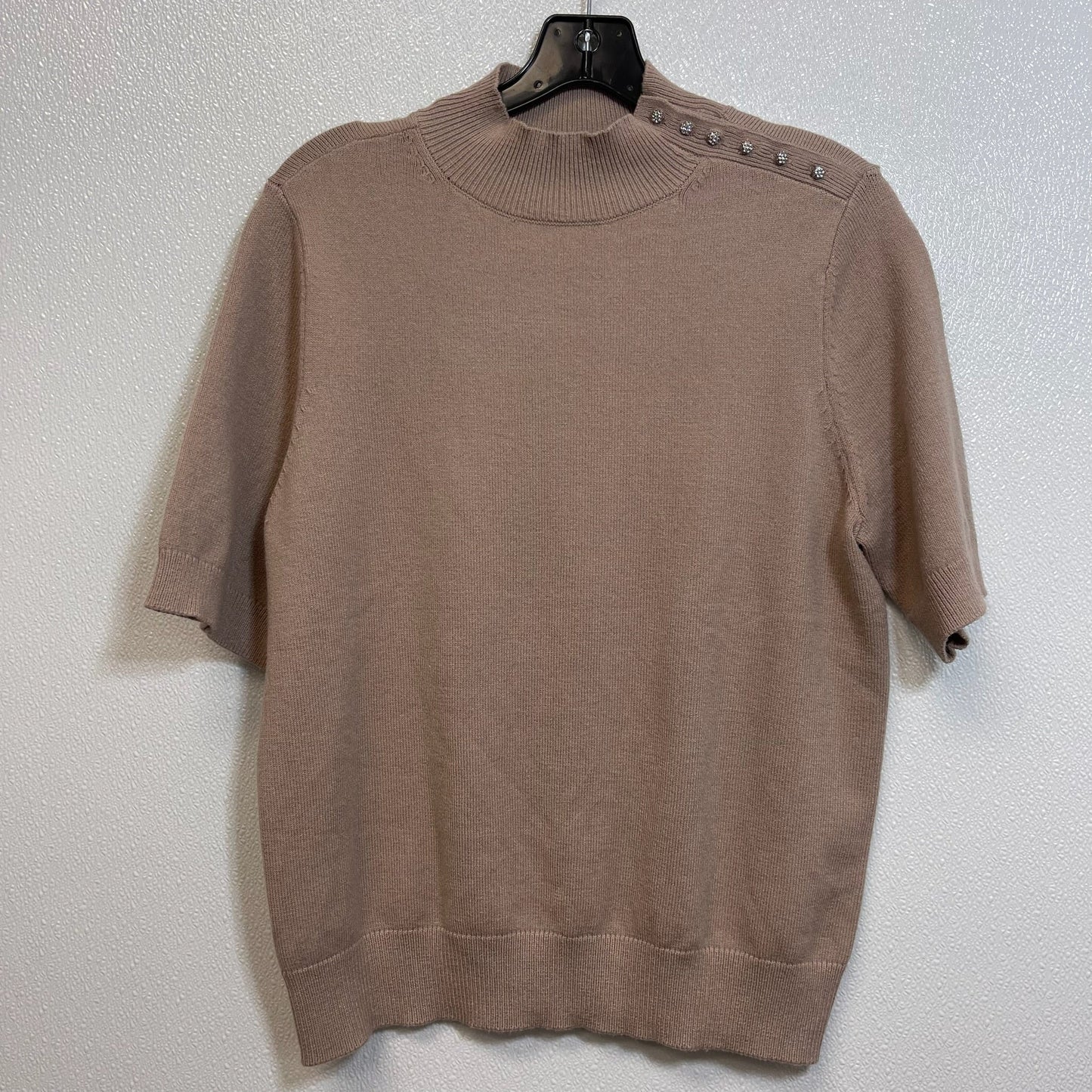 Sweater Short Sleeve By Ann Taylor O In Tan, Size: L