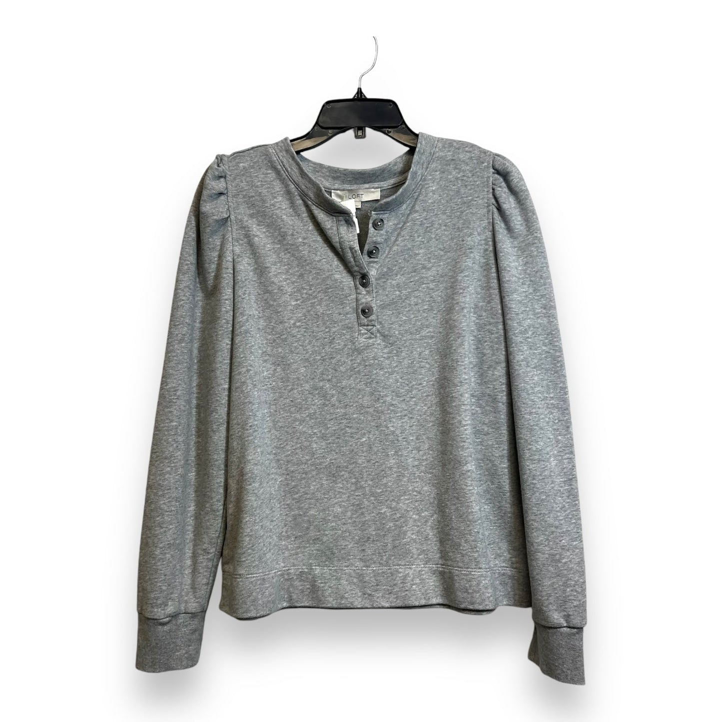 Top Long Sleeve By Loft O In Grey, Size: L