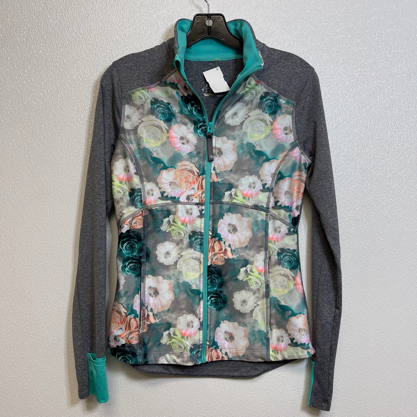 Athletic Jacket By Mpg In Floral, Size: S