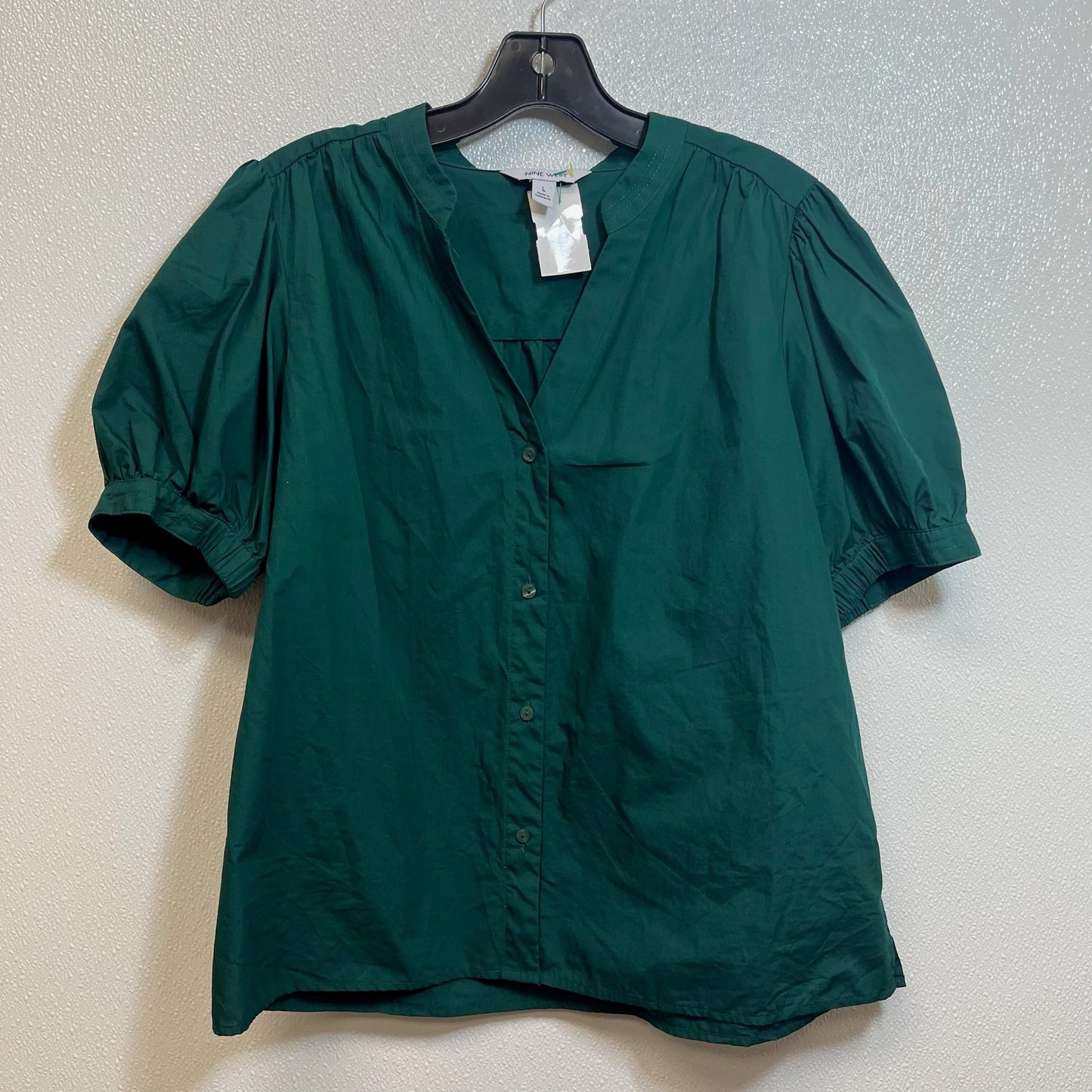 Top Short Sleeve By Nine West Apparel In Emerald, Size: L