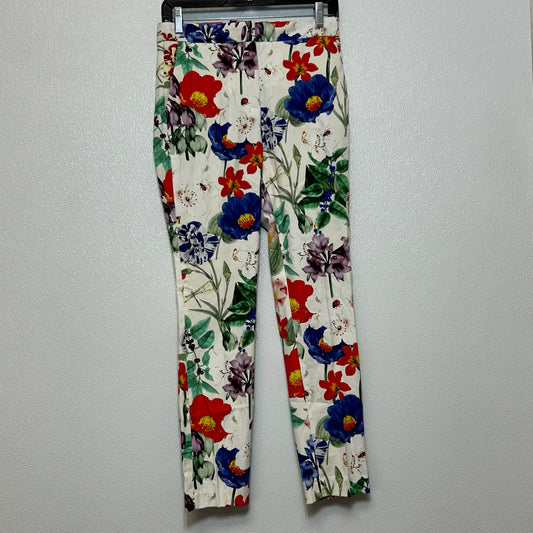Floral Pants Ankle Zara, Size 4