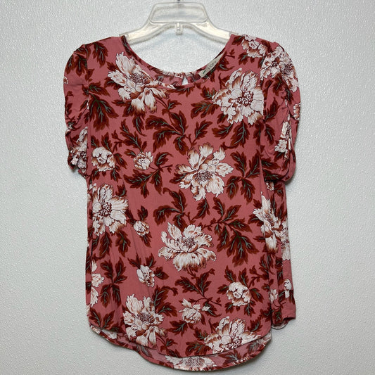 Floral Top Short Sleeve Loft O, Size M