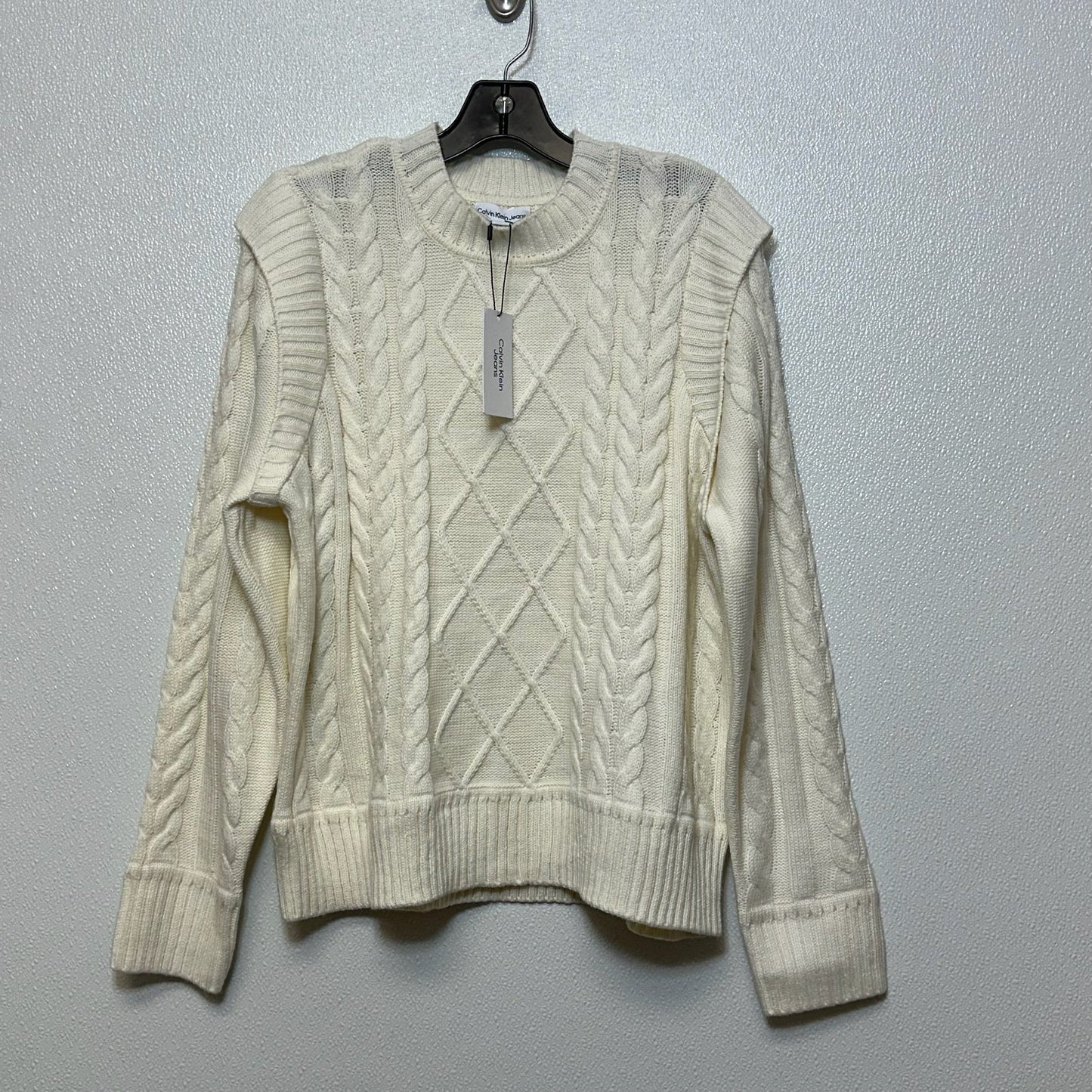 Sweater By Calvin Klein O In Ivory, Size: L