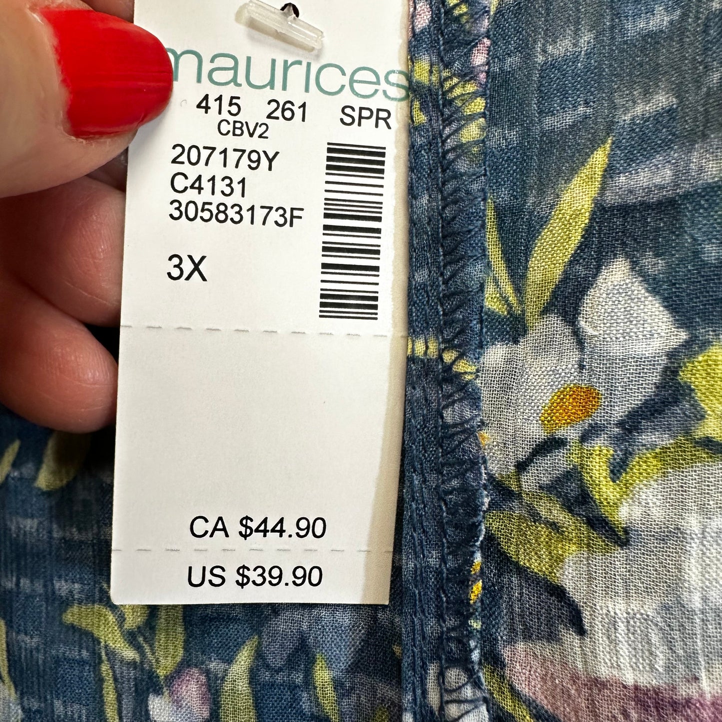 Print Kimono Maurices O, Size 3x