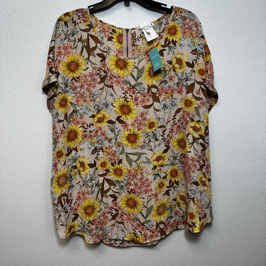 Floral Top Short Sleeve Maurices O, Size 2x