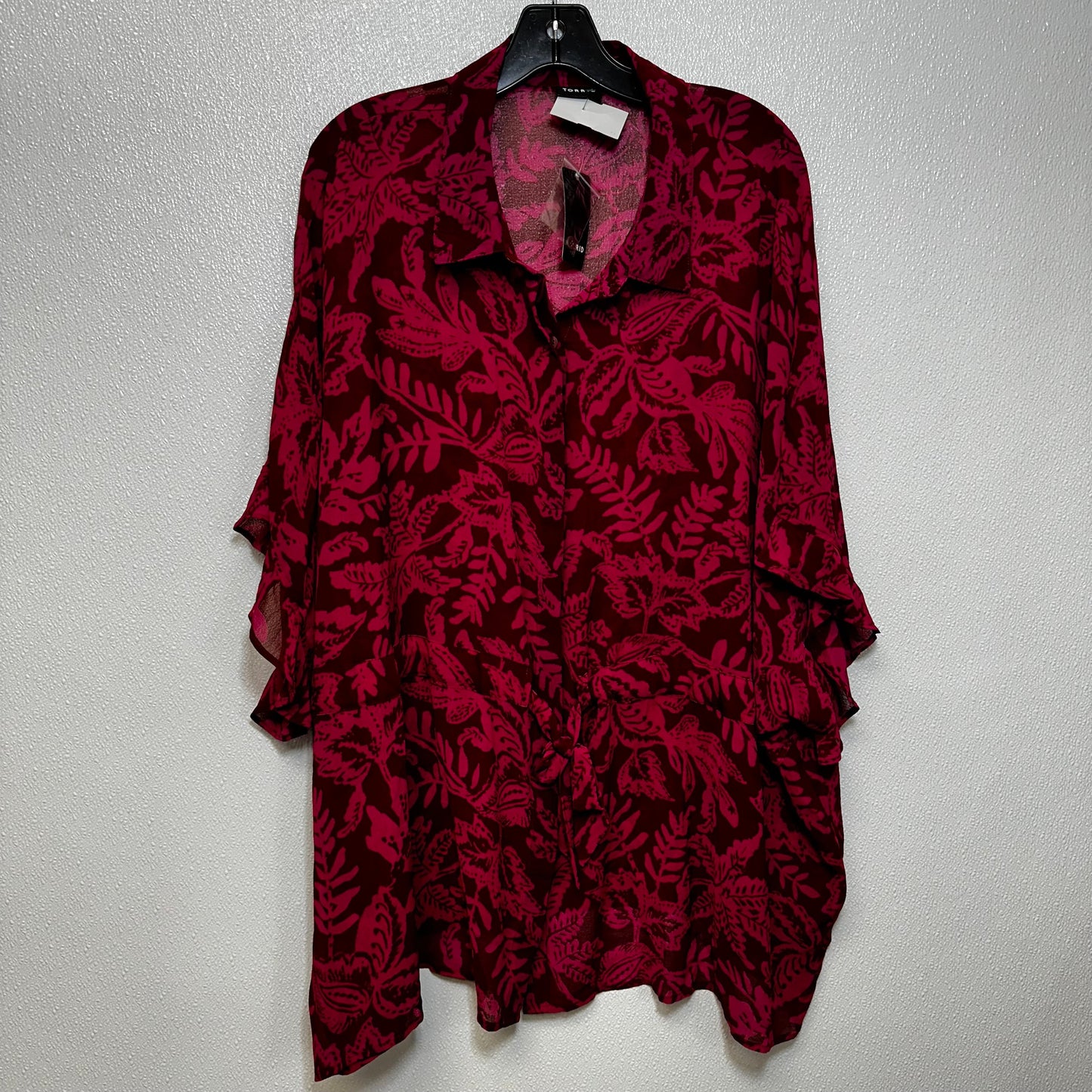 Maroon Top Short Sleeve Torrid, Size 3x