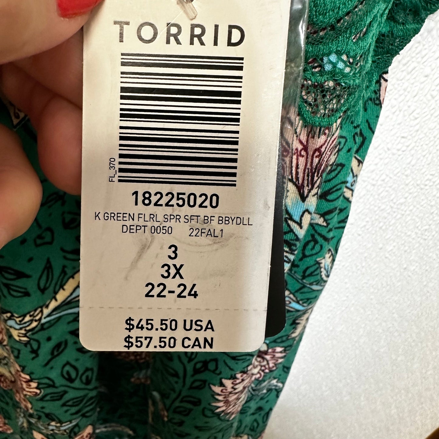 Green Top Short Sleeve Torrid, Size 3x