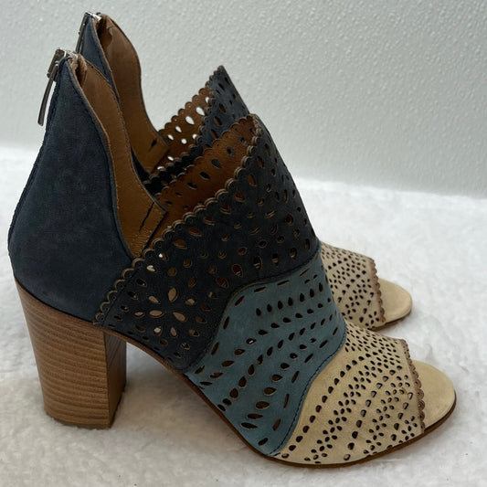 Blue Sandals Heels Block BY RON WHITE size 37