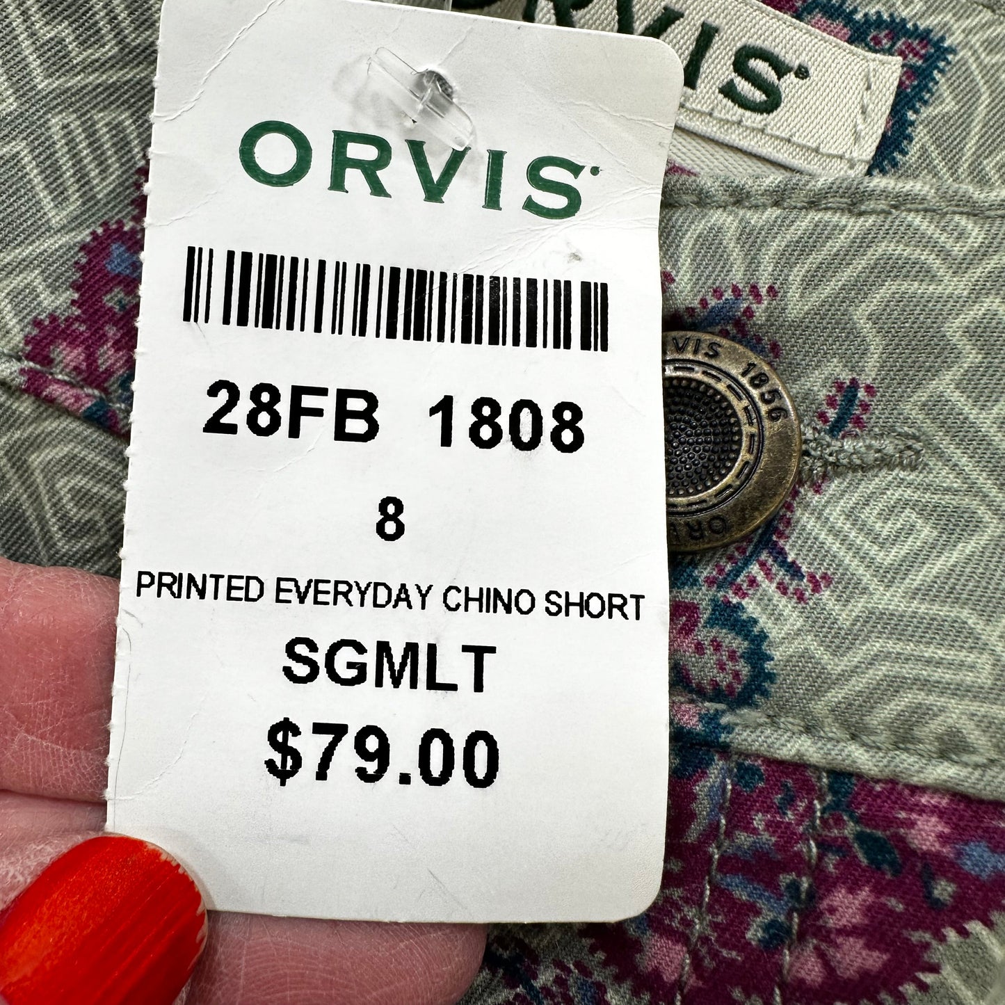 Print Shorts Orvis, Size 8