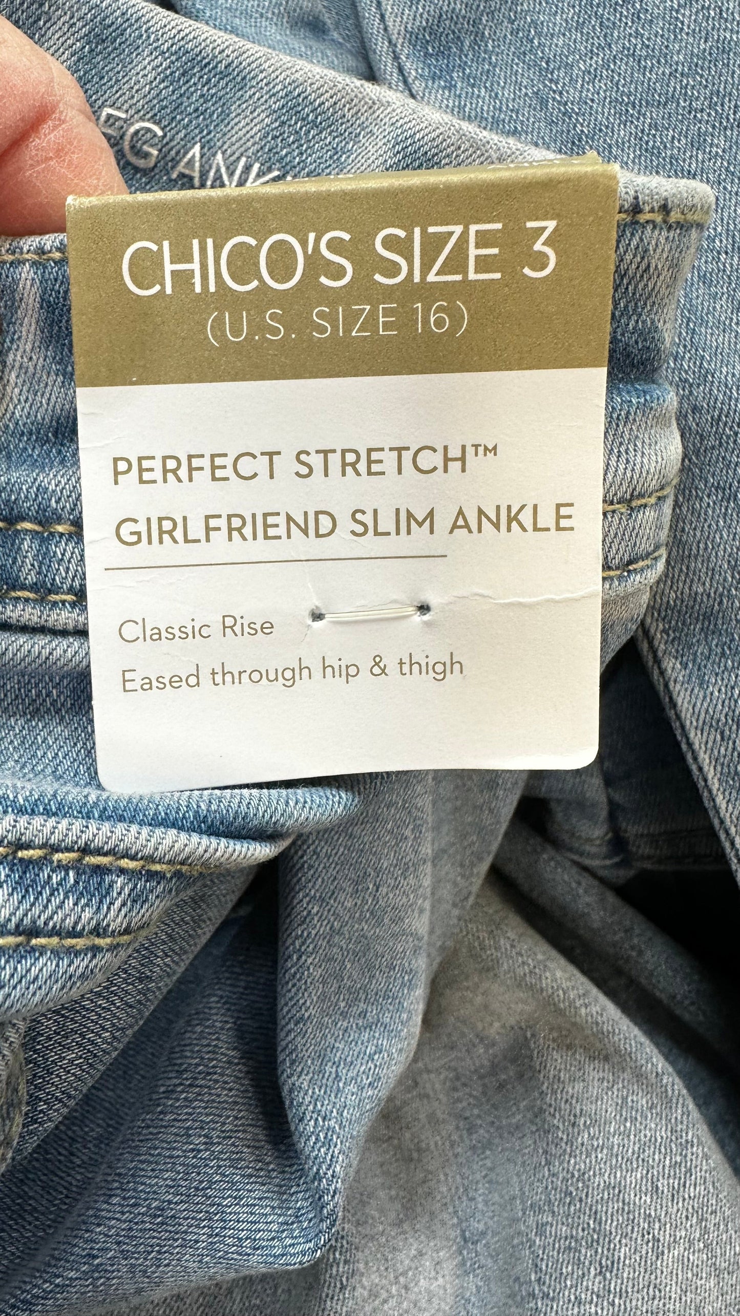 Denim Jeans Cropped Chicos O, Size 16