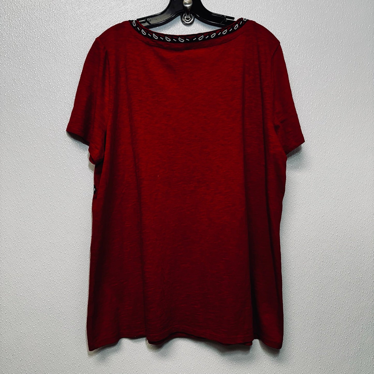 Red Top Short Sleeve Basic Talbots O, Size 1x