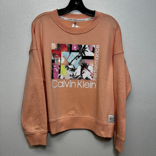 Peach Athletic Sweatshirt Crewneck Calvin Klein O, Size Xl