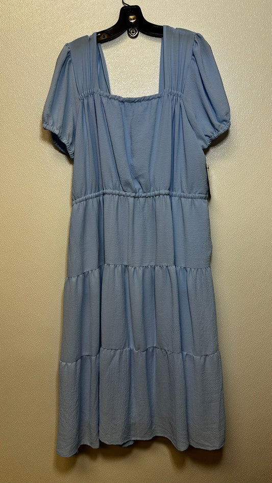 Light Blue Dress Casual Midi Cme, Size Xl