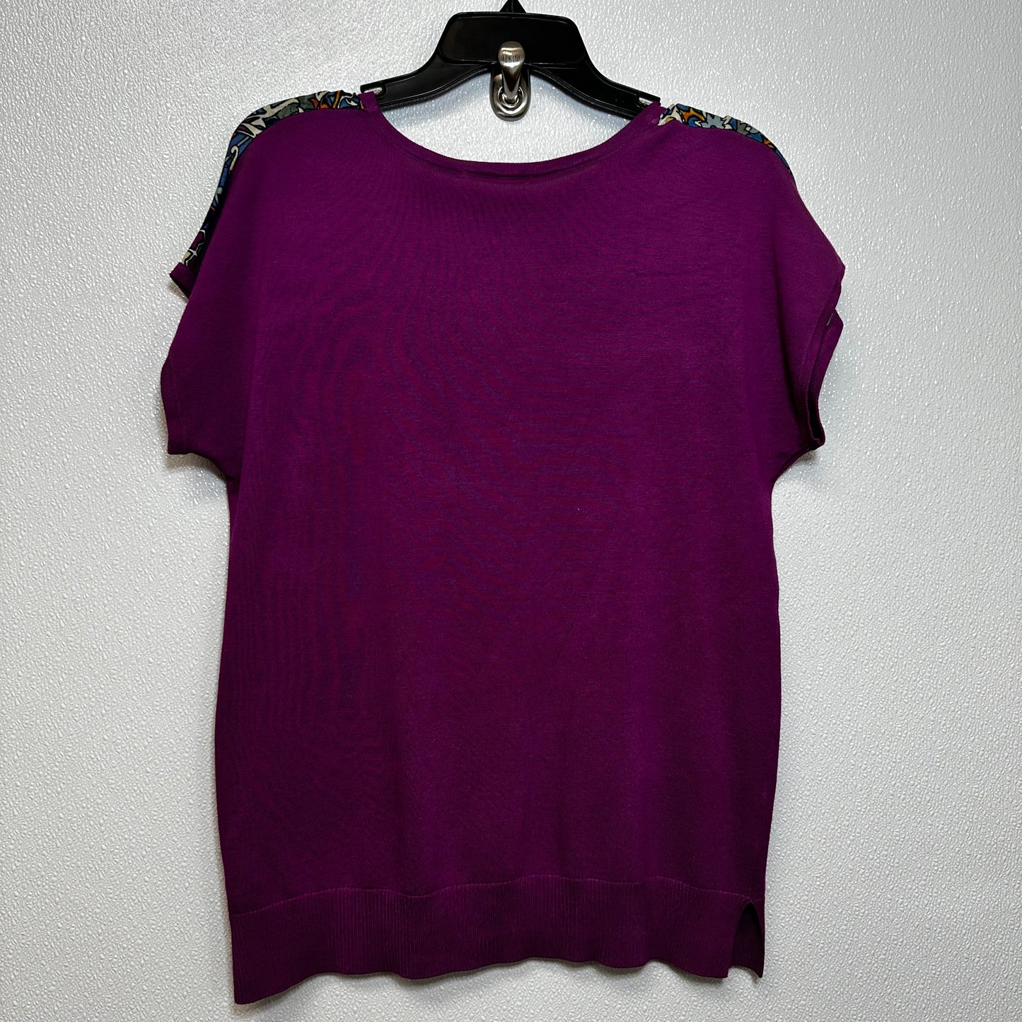 Purple Top Short Sleeve Cable And Gauge, Size L