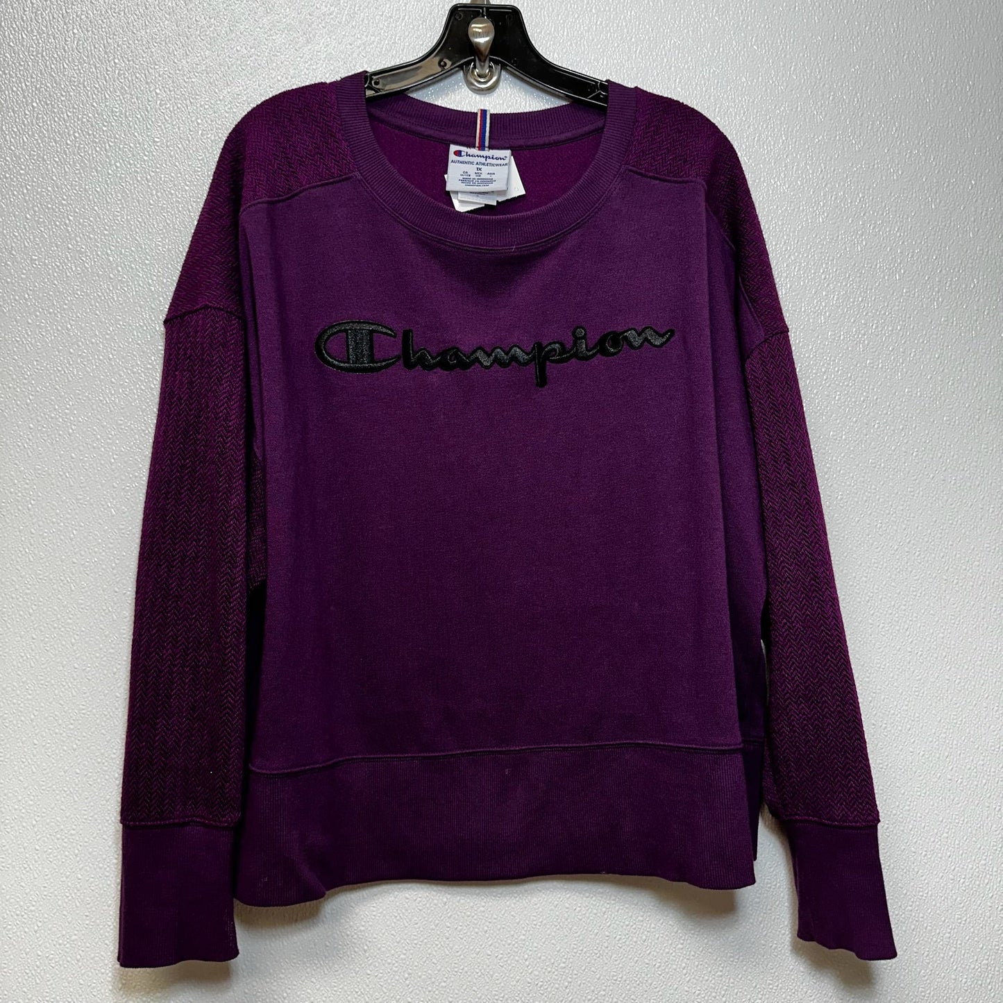 Purple Sweatshirt Crewneck Champion, Size 1x