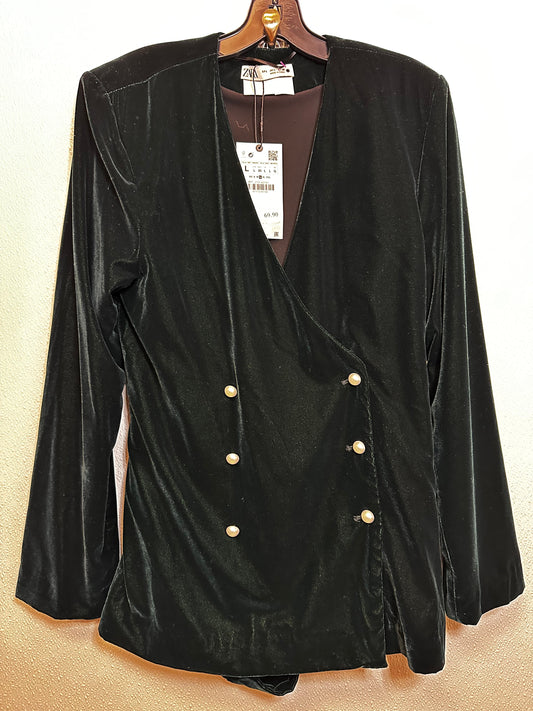 Blazer By Zara In Velvet, Size: L