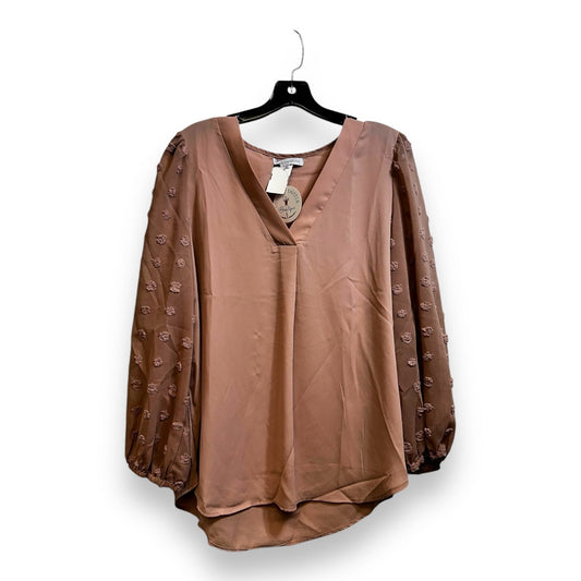 Top Long Sleeve By Cme In Dusty Pink, Size: Xl