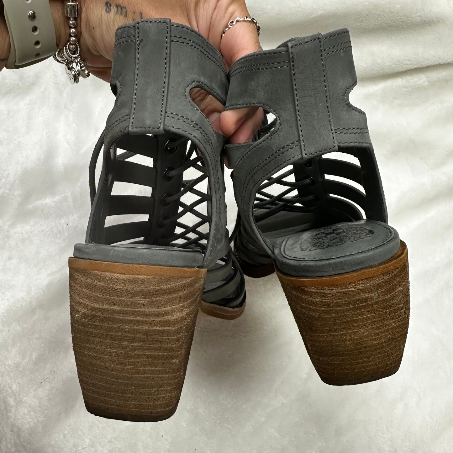 Steel Sandals Heels Block Vince Camuto, Size 8.5