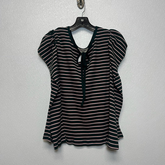 Top Long Sleeve Basic By Anthropologie In Striped, Size: 1x