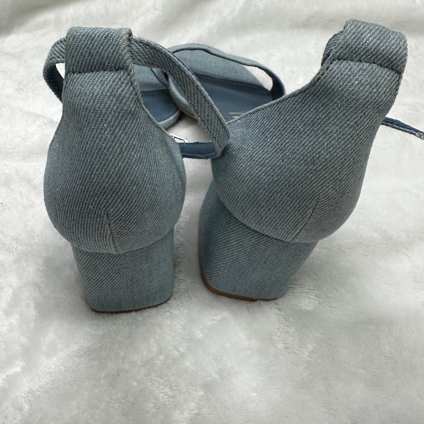 Denim Sandals Heels Block Cme, Size 10