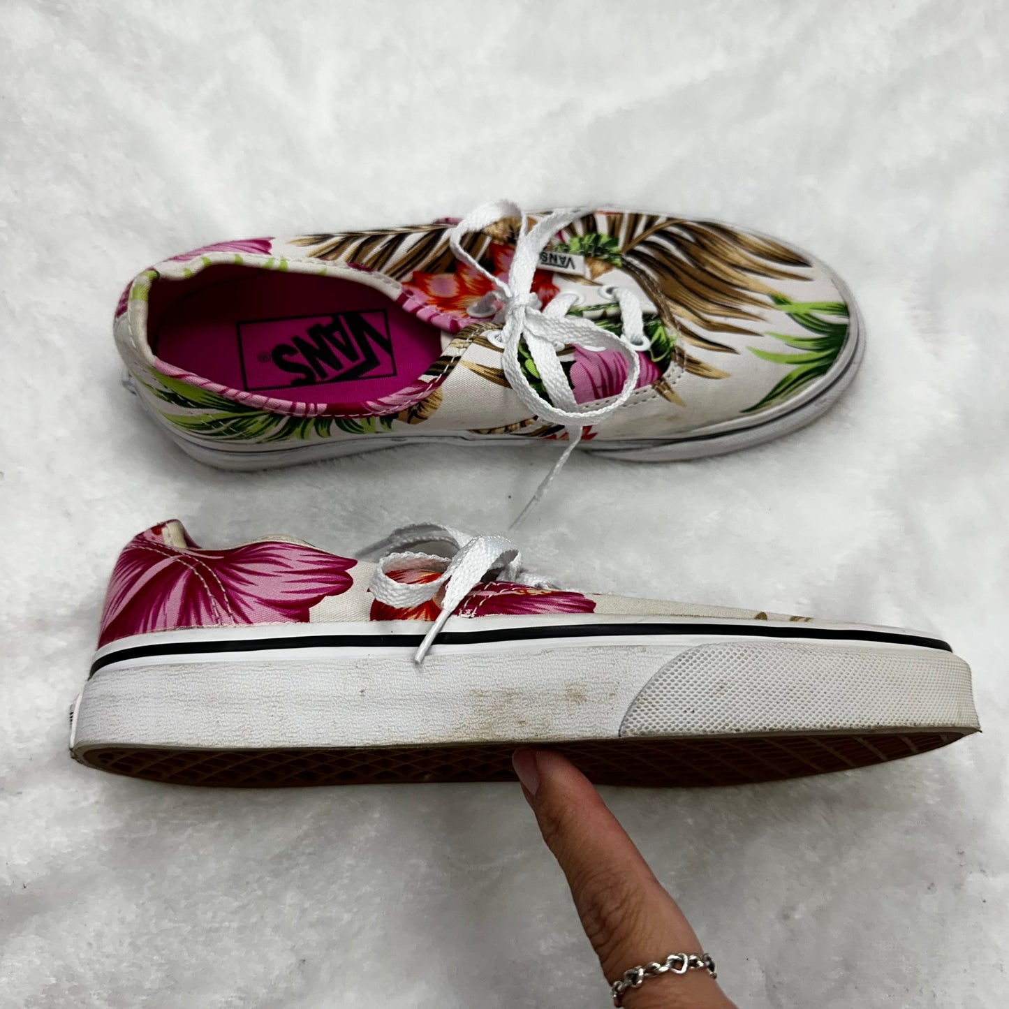 Floral Shoes Sneakers Vans, Size 5.5
