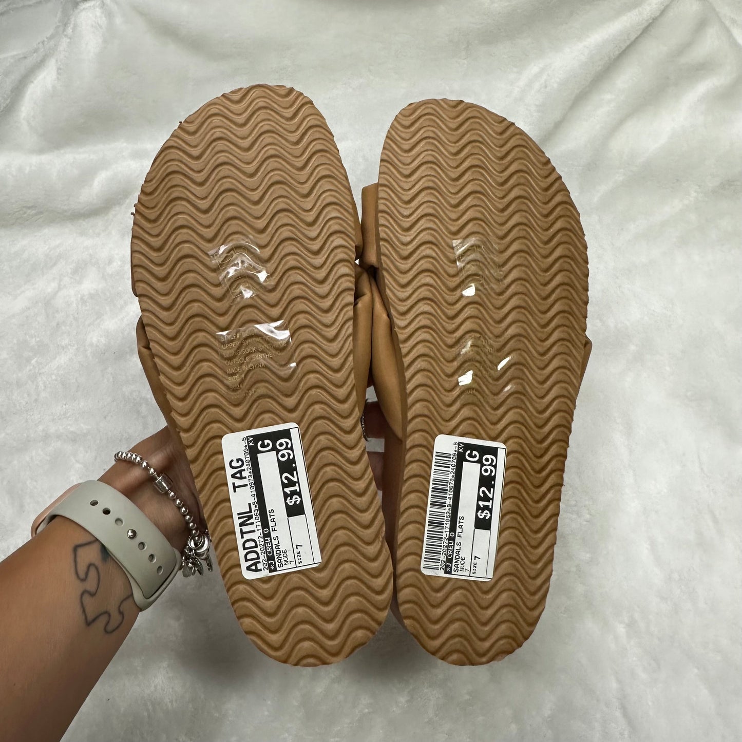 Nude Sandals Flats J Crew O, Size 7