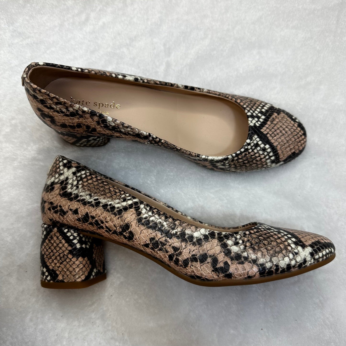 Snakeskin Print Shoes Heels Block Kate Spade, Size 6