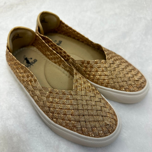 Gold Shoes Flats Loafer Oxford Corkys, Size 6