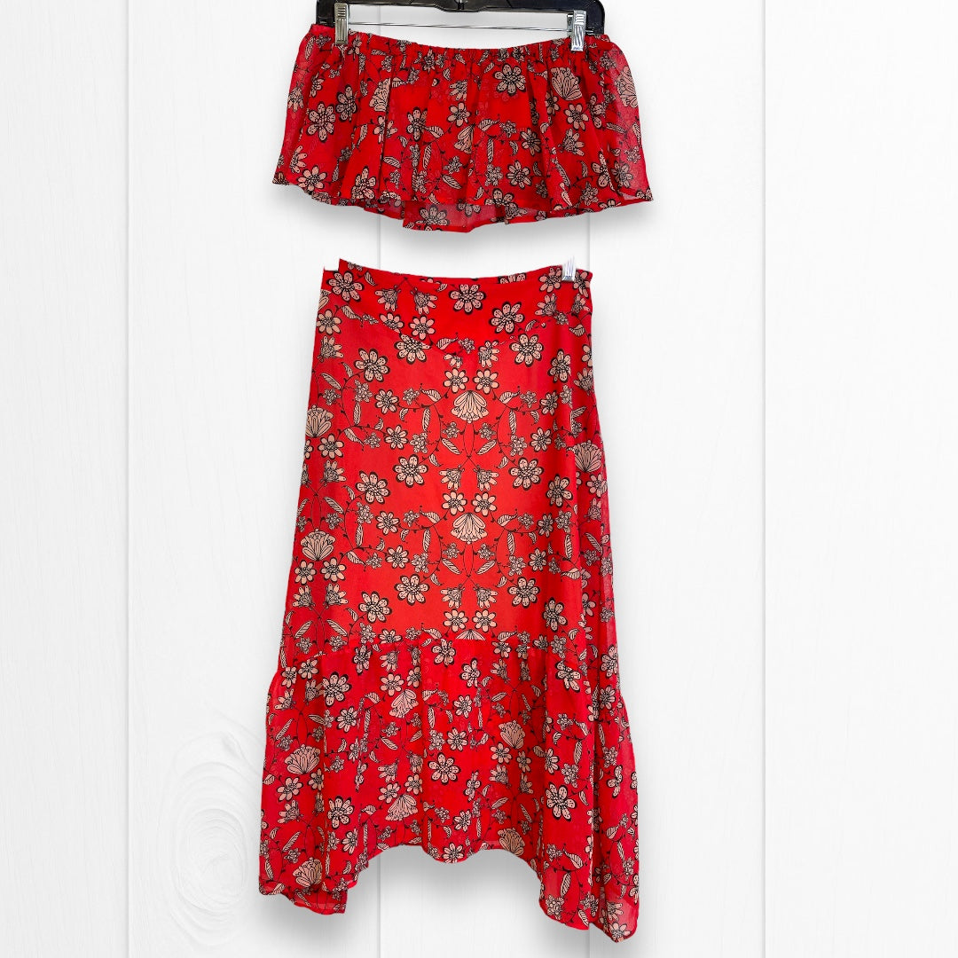 Red Skirt Set 2pc Cme, Size S