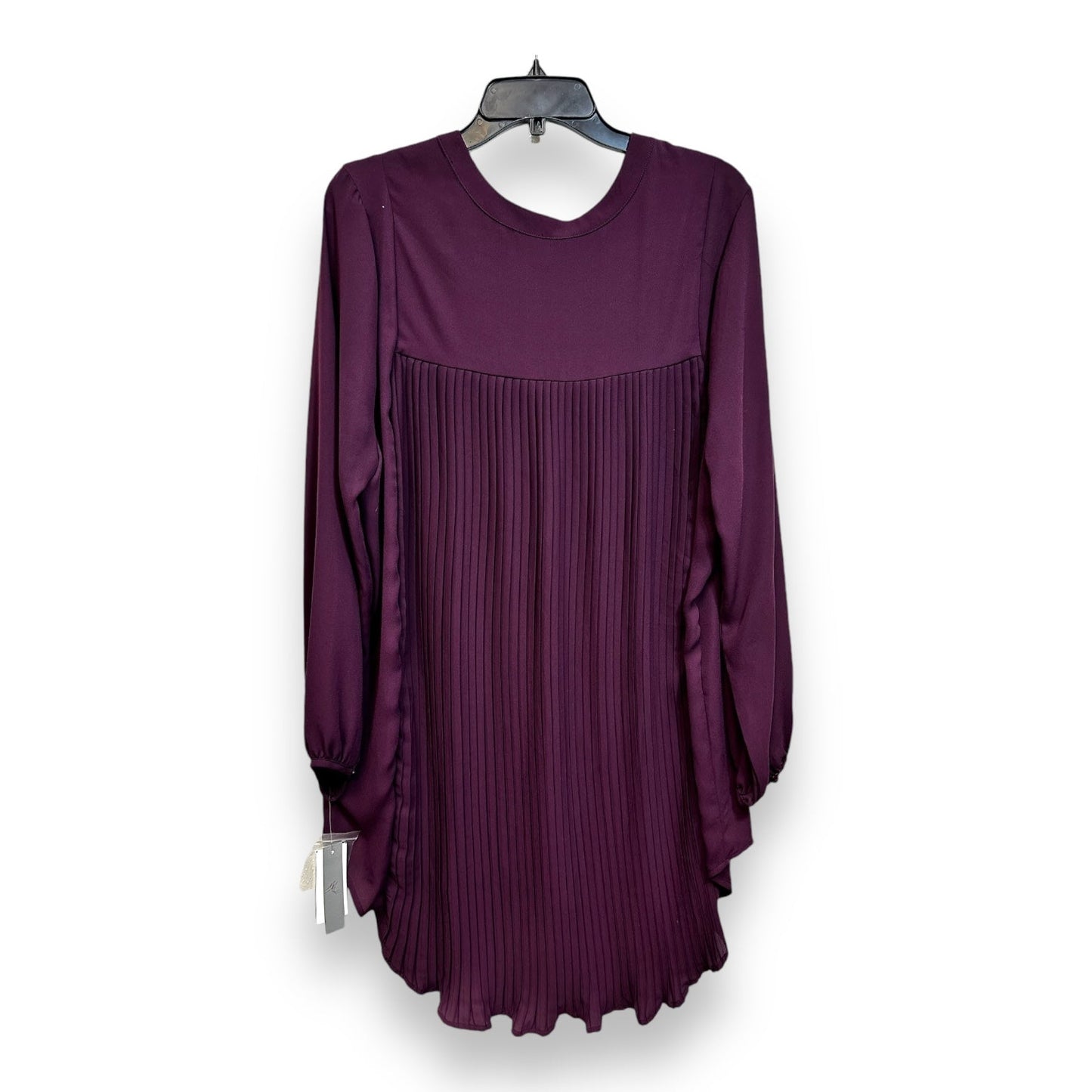 Blouse Long Sleeve By Melissa Mccarthy In Wine, Size: 1x