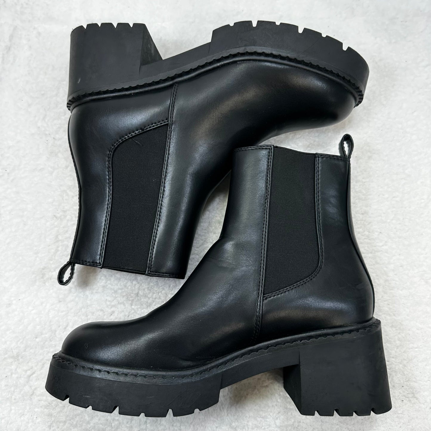 Black Boots Ankle Heels Madden Girl, Size 9