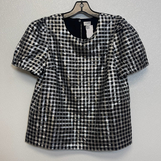 Checked Top Short Sleeve J Crew O, Size M