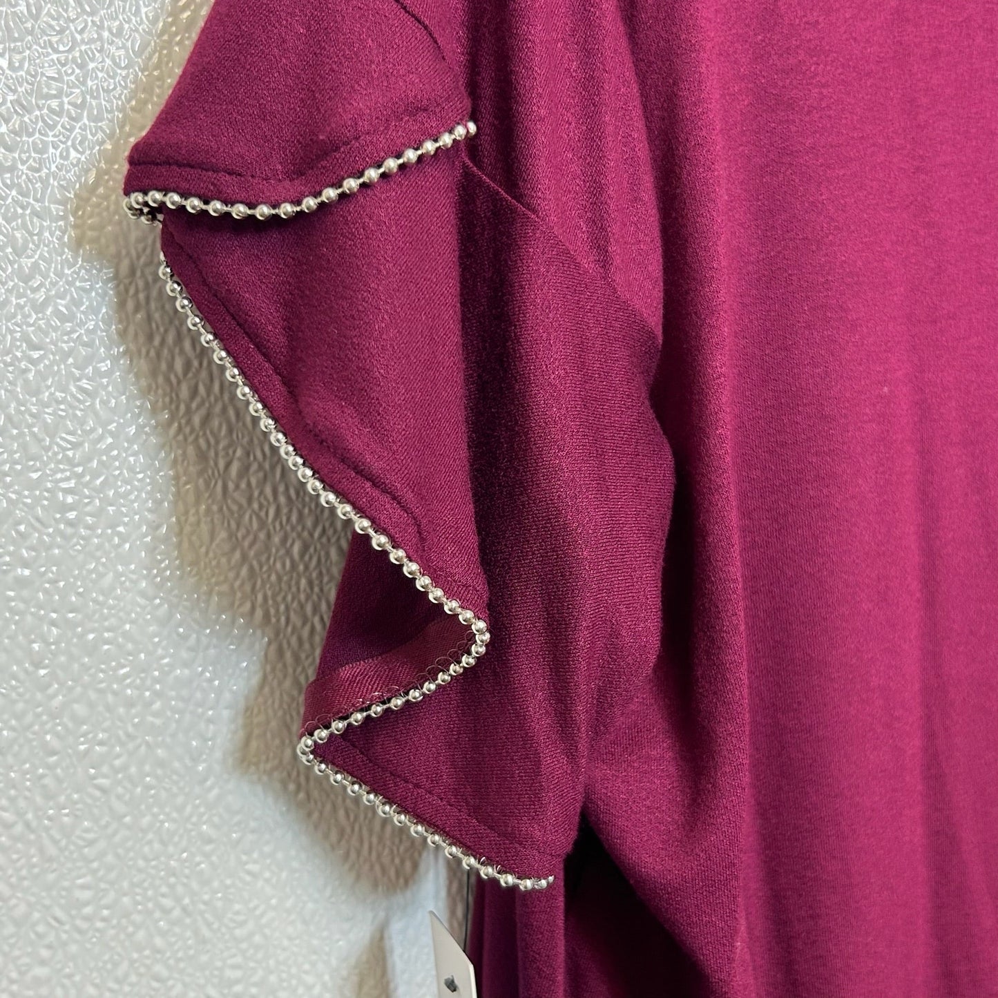 Top Short Sleeve By Apt 9 In Burgundy, Size: Xxl