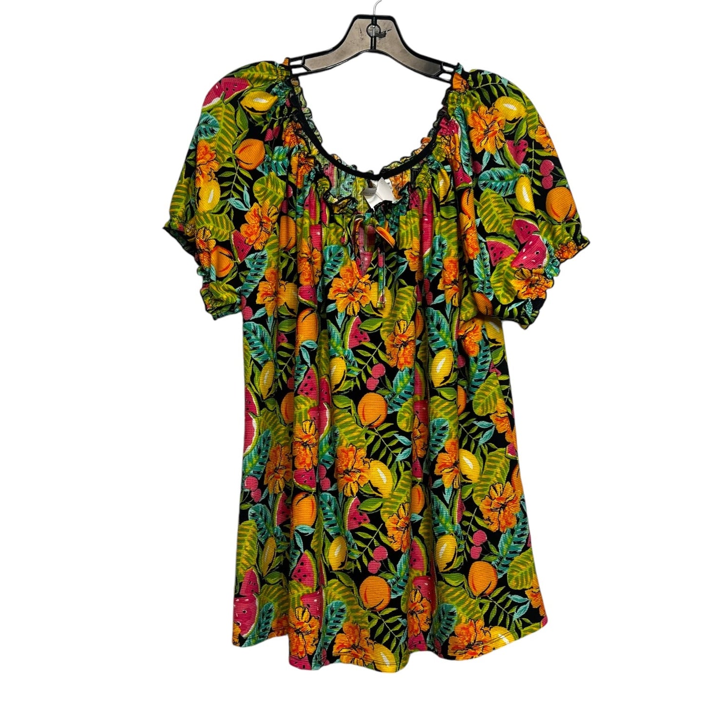 Top Short Sleeve By Cato In Multi-colored, Size: Xl