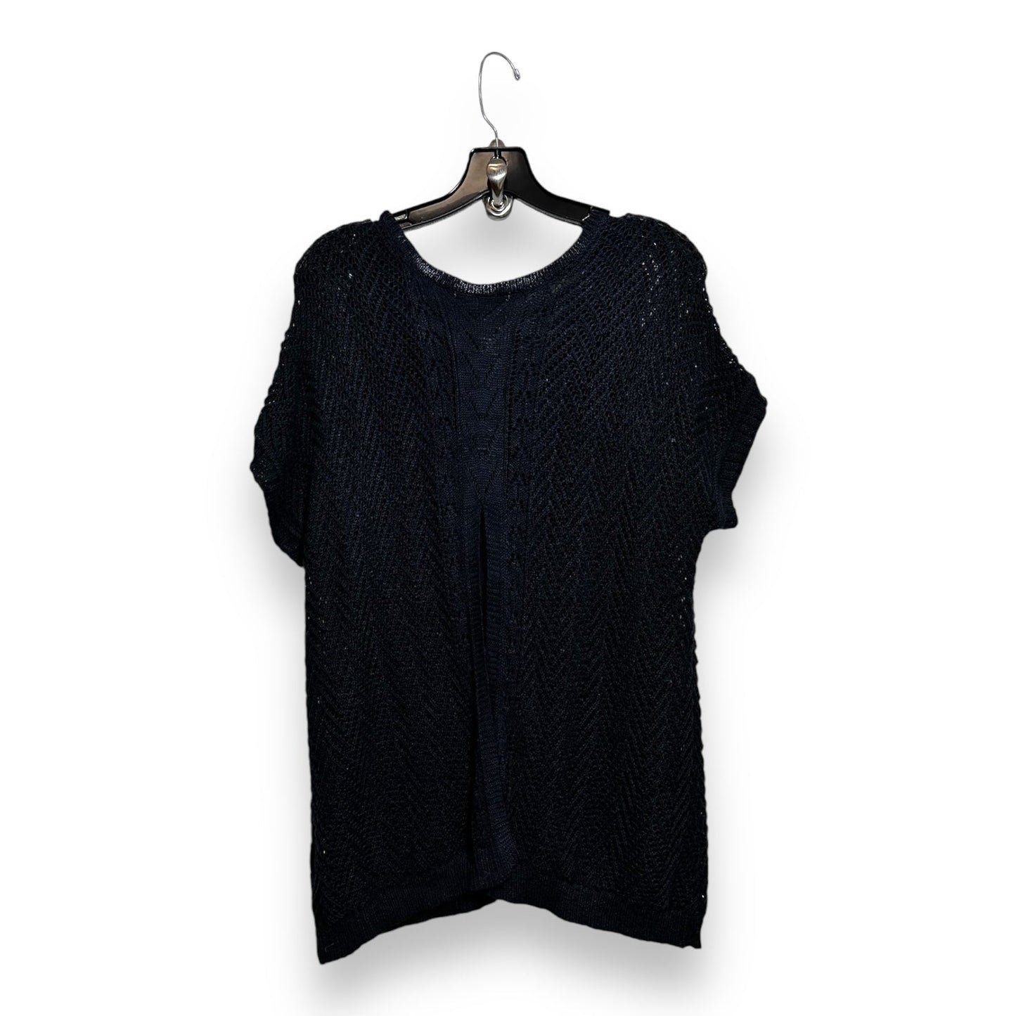 Top Short Sleeve By Christopher And Banks In Navy, Size: L