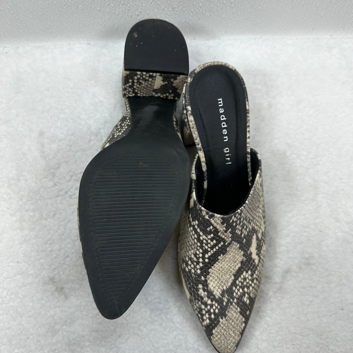 Shoes Flats Mule & Slide By Madden Girl In Snakeskin Print, Size: 8.5