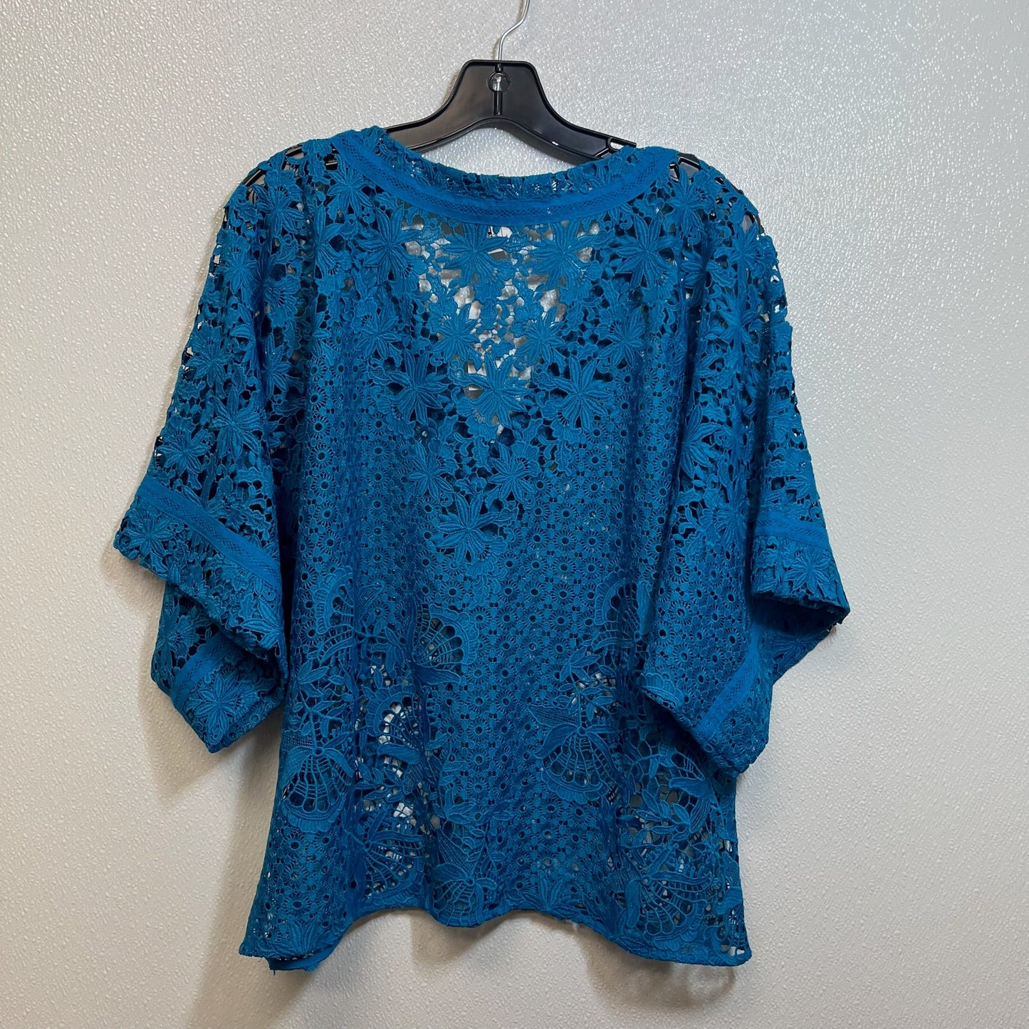 Top Short Sleeve By White House Black Market O In Aqua, Size: L