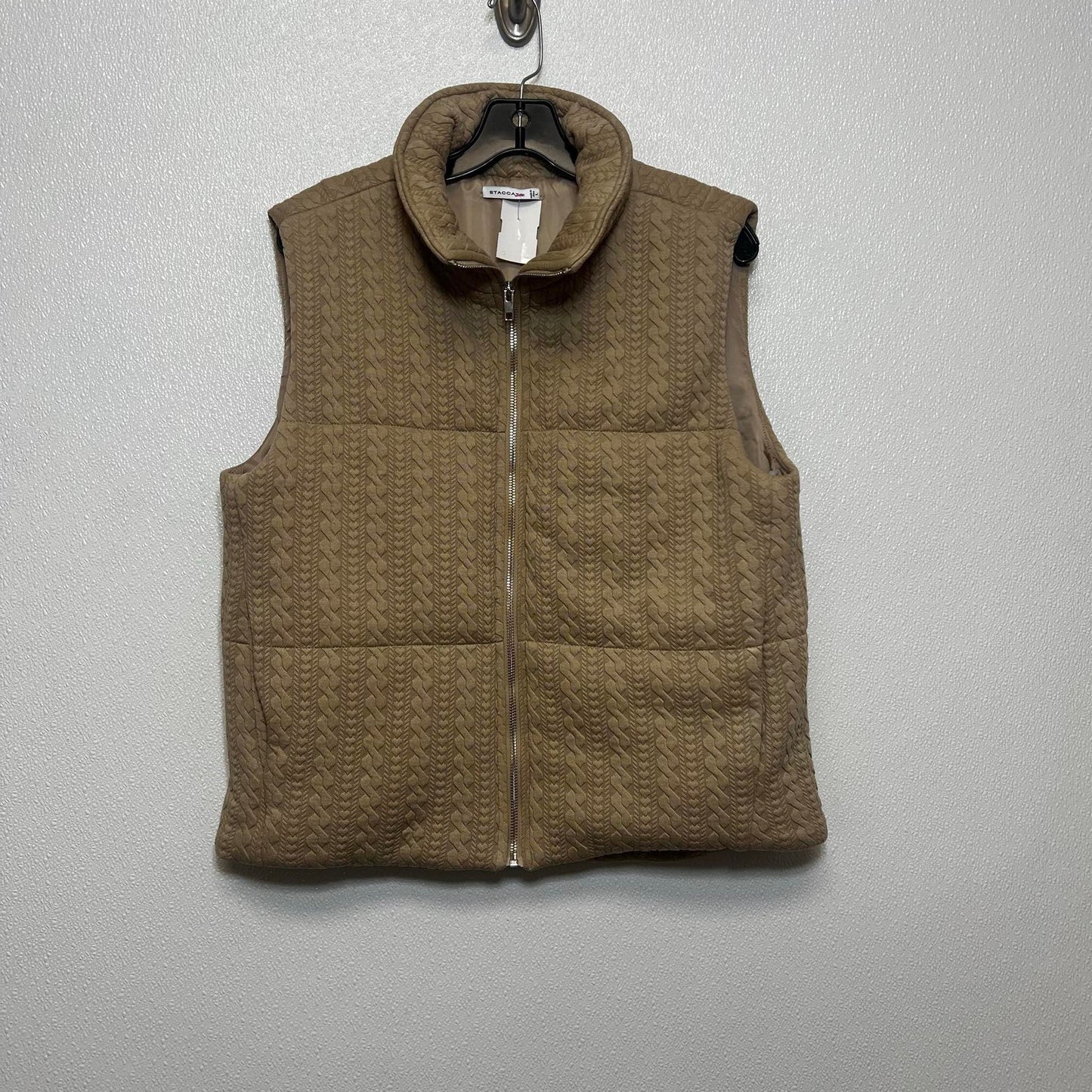 Vest Puffer & Quilted By Staccato In Tan, Size: L