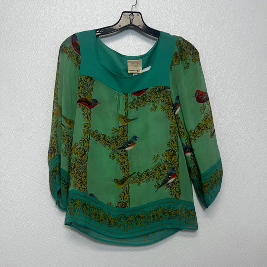 Top Long Sleeve By Anthropologie In Green, Size: 0