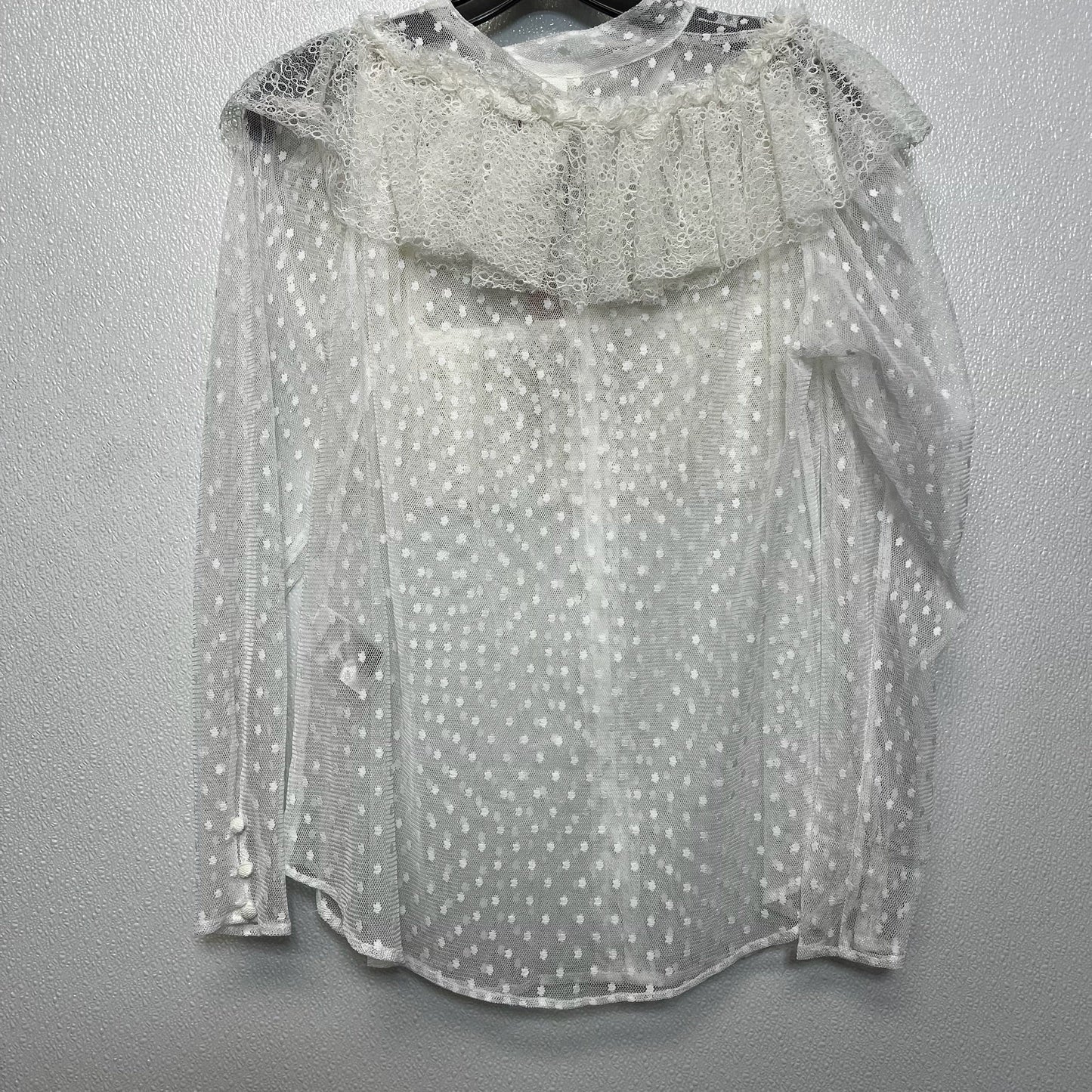 Blouse Long Sleeve By H&m In White, Size: L